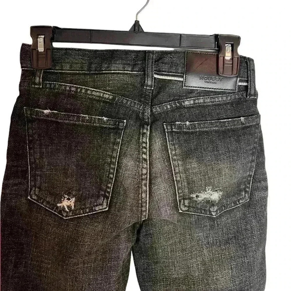 Moussy Vintage Black Distressed Diana Skinny Denim Jeans Frayed Size 24 - Picture 6 of 10